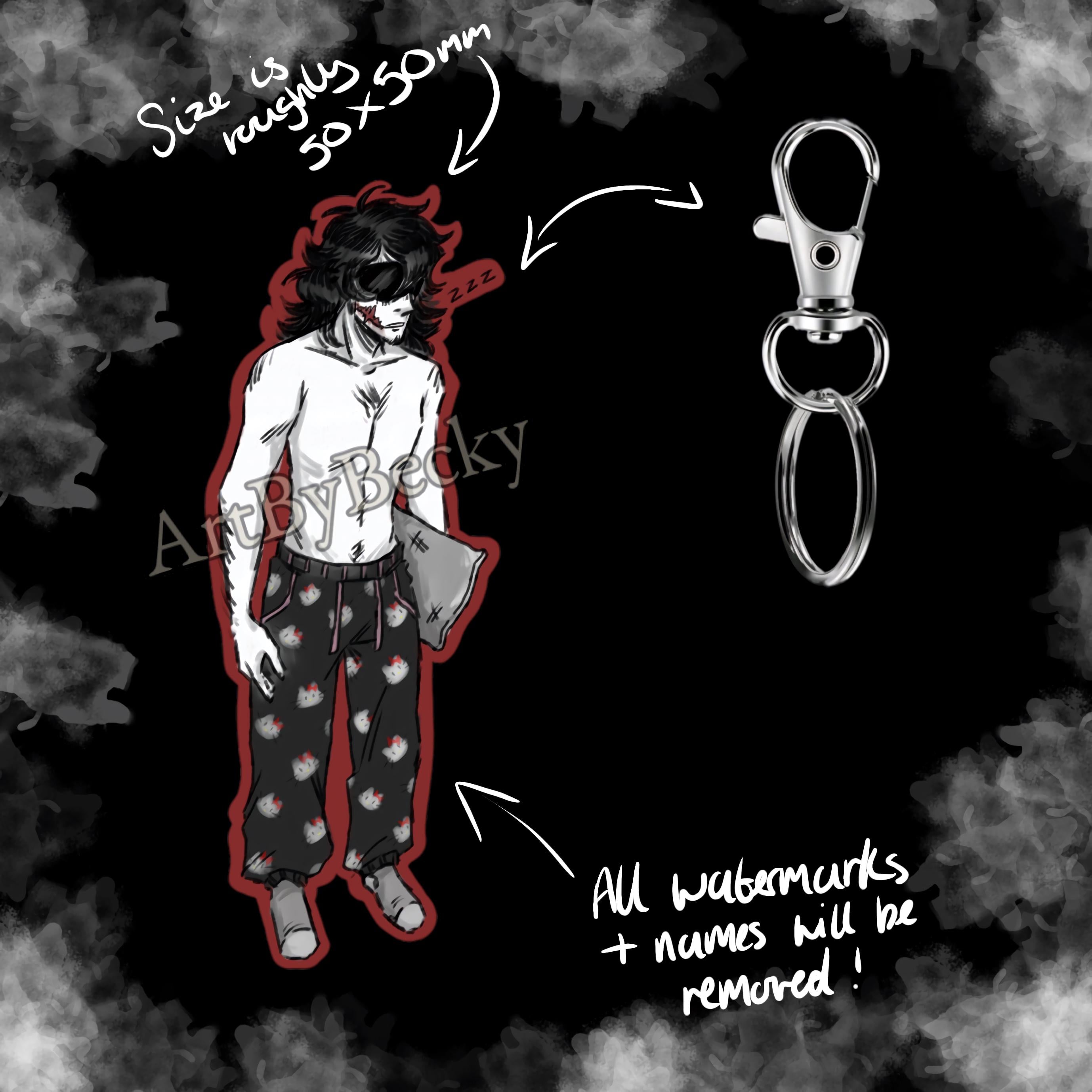 [ NOT PREORDER ]  Creepypasta Lazy Acrylic Keychains