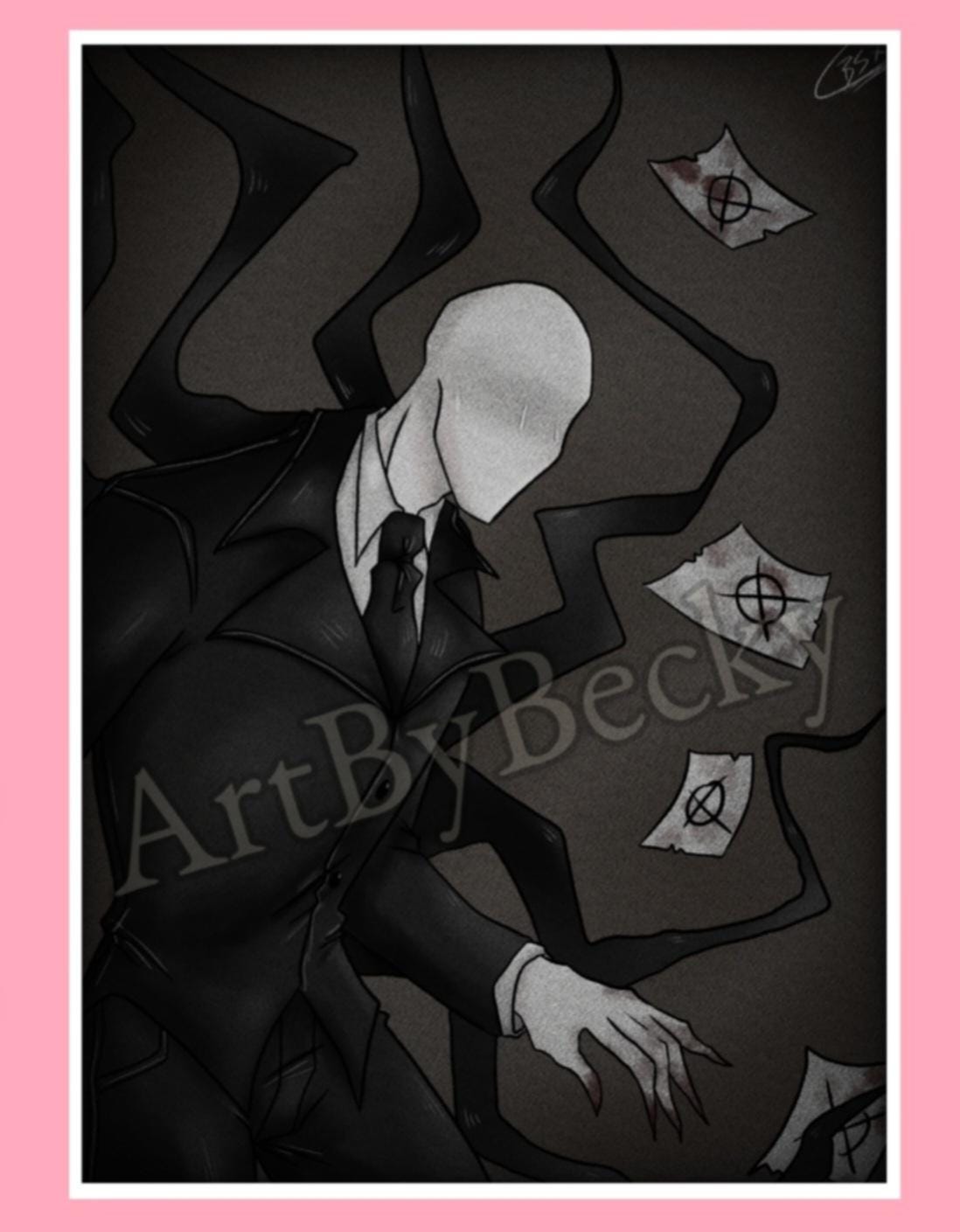 Slenderman Art Prints | A5 | Creepypasta | Horror