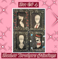 Slender Brothers Acrylic Paintings | Set Of 4 | Handmade Frames
